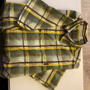Men’s, Prana, size medium short sleeve plaid, button down